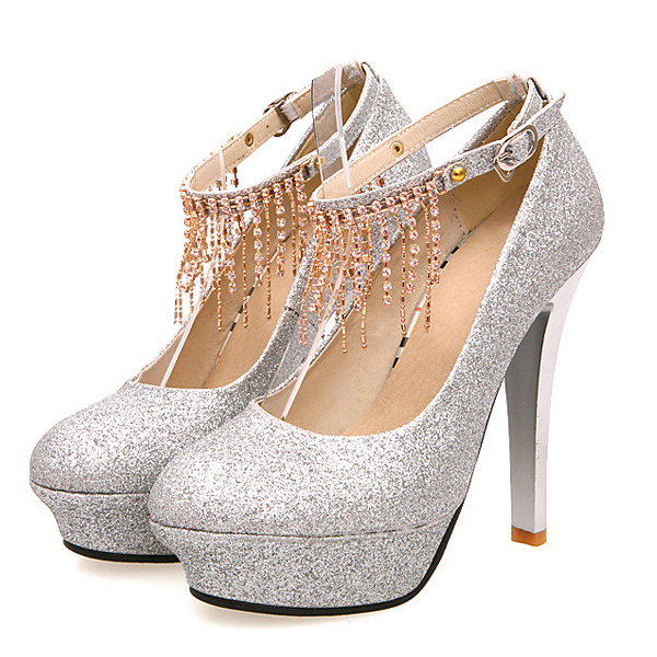 Buy Silver Plain Alicent Peep Toe Platform Heels by Sephyr Online at Aza  Fashions.