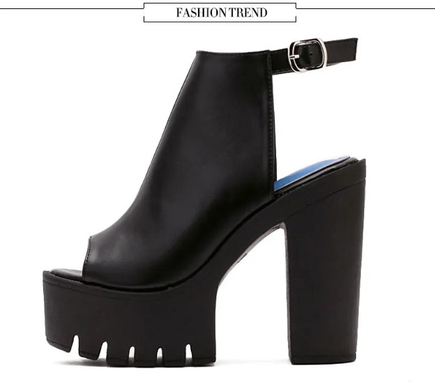 Block Platform Heels (Black)
