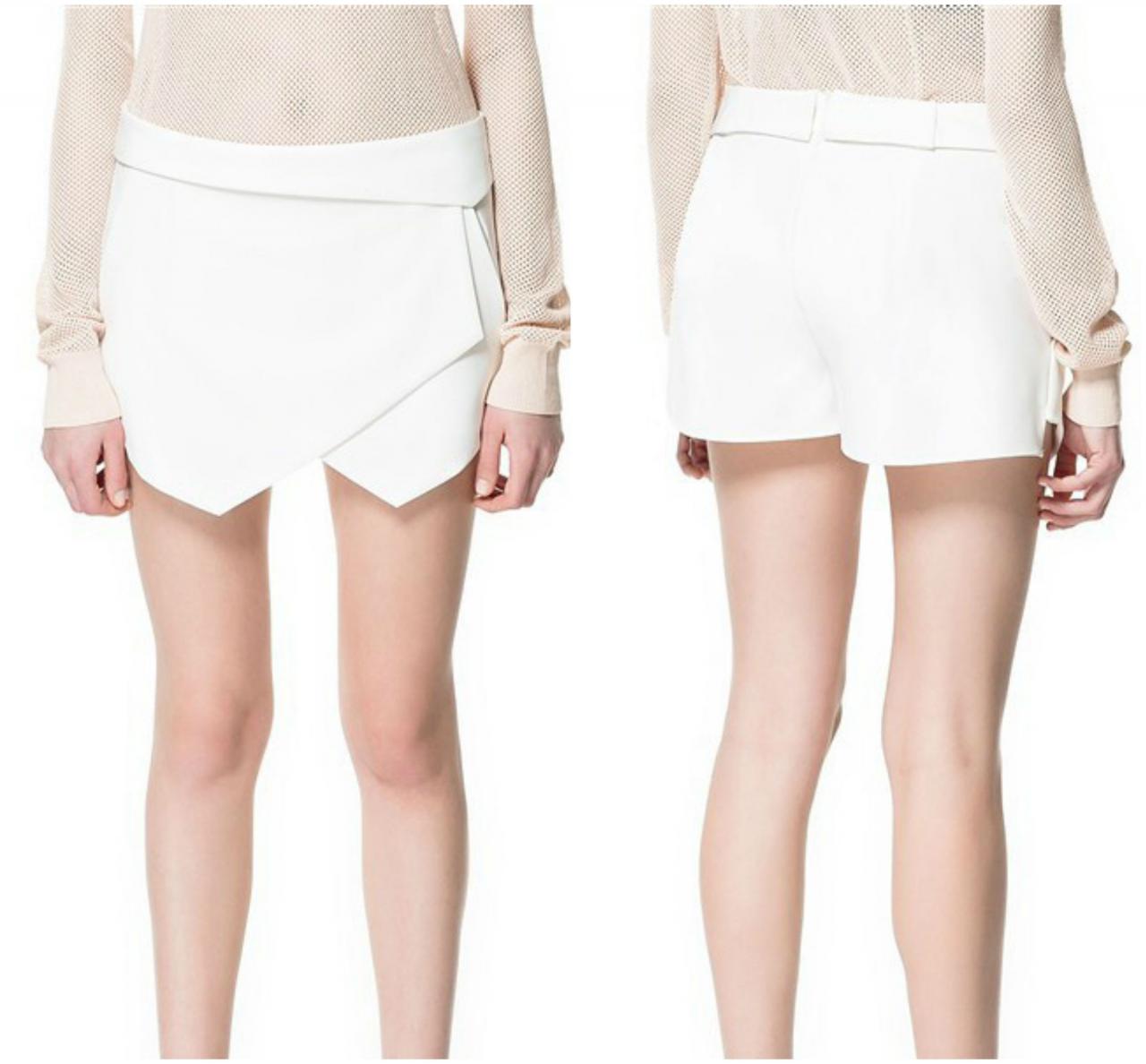 Chic Solid White Cotton Fashion Shorts