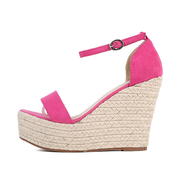 Open-toe Ankle-strap Espadrille Wedges on Luulla