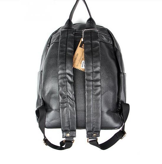 Black Vintage Design Leather Backpack on Luulla