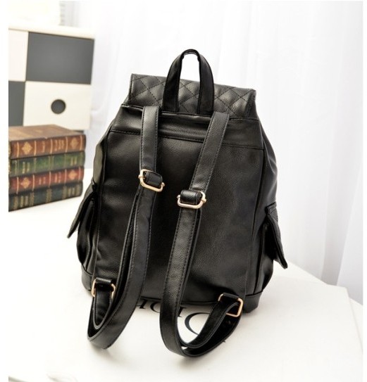 Black Plaid Design Backpack on Luulla