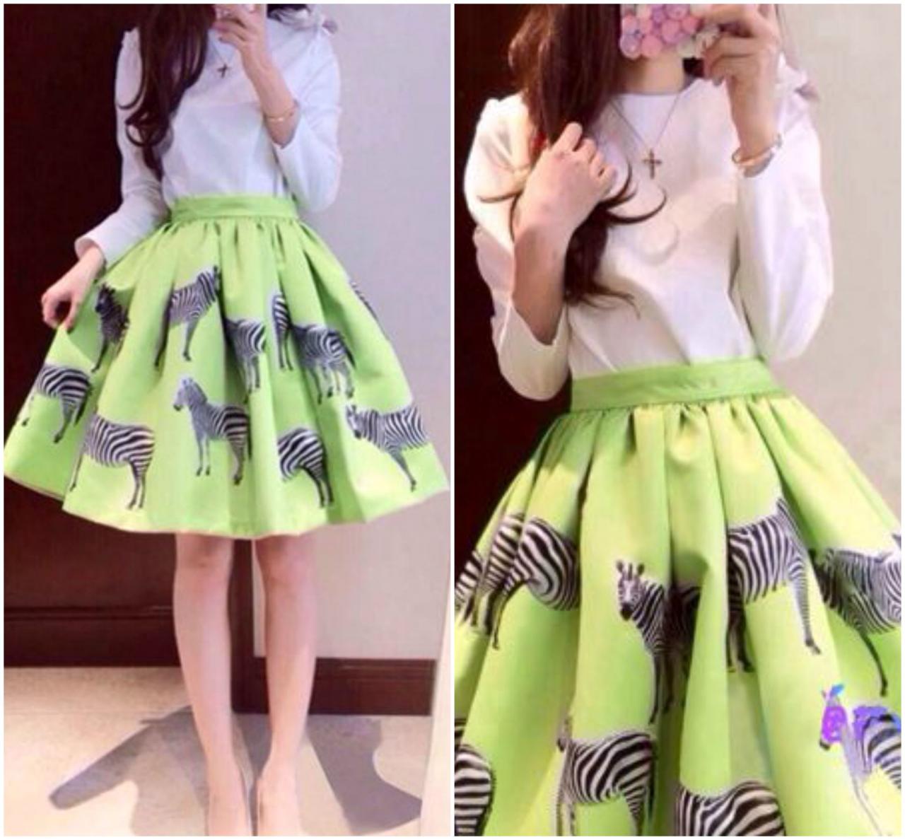 Adorable Zebra Print Retro Skirt on Luulla