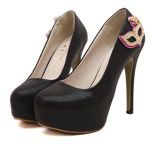 Black Diamante Design High Heel Shoes on Luulla