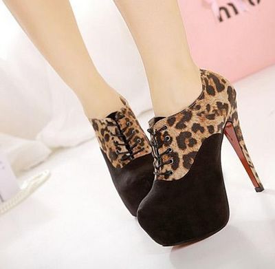 cheetah high heel booties
