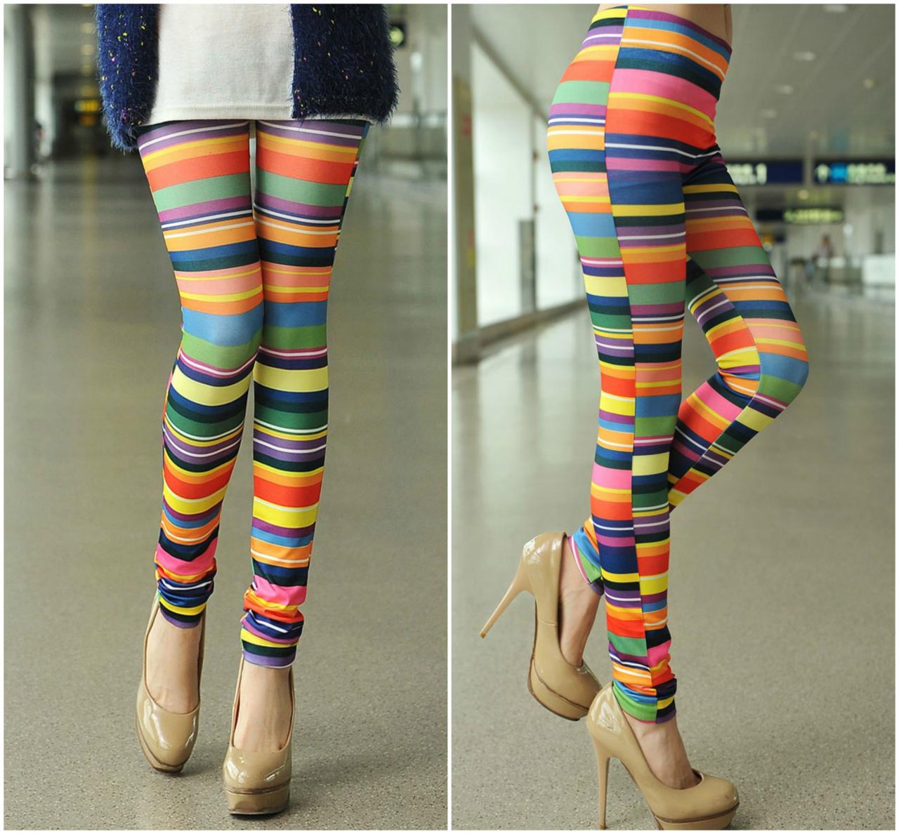 Colorful Striped Leggings