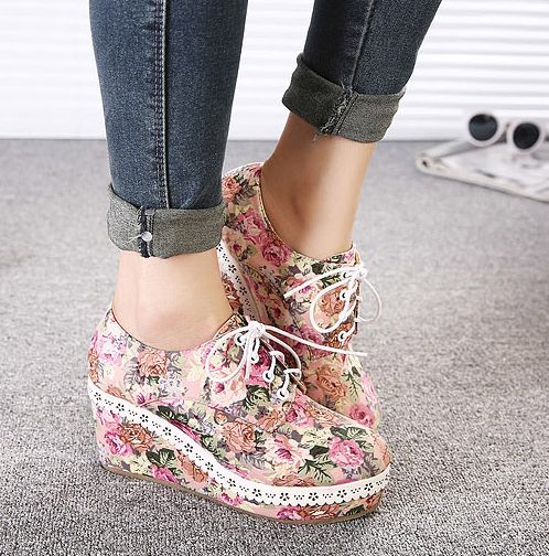 platform flower shoes