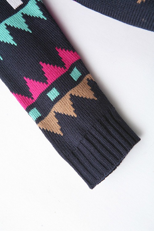 Cute Aztec Pattern Multi Colored Cardigan Sweater on Luulla