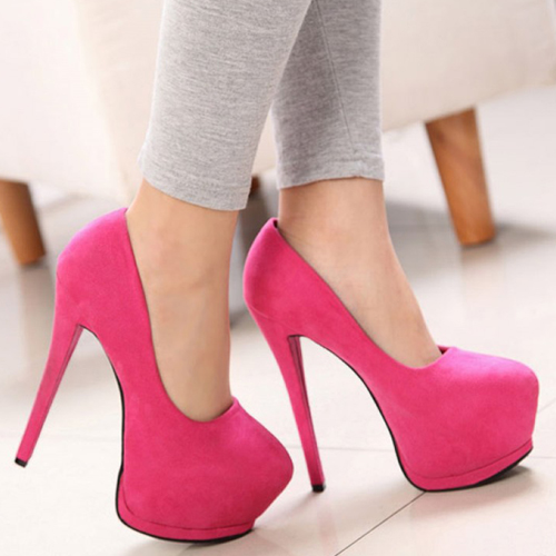 rose pink high heels