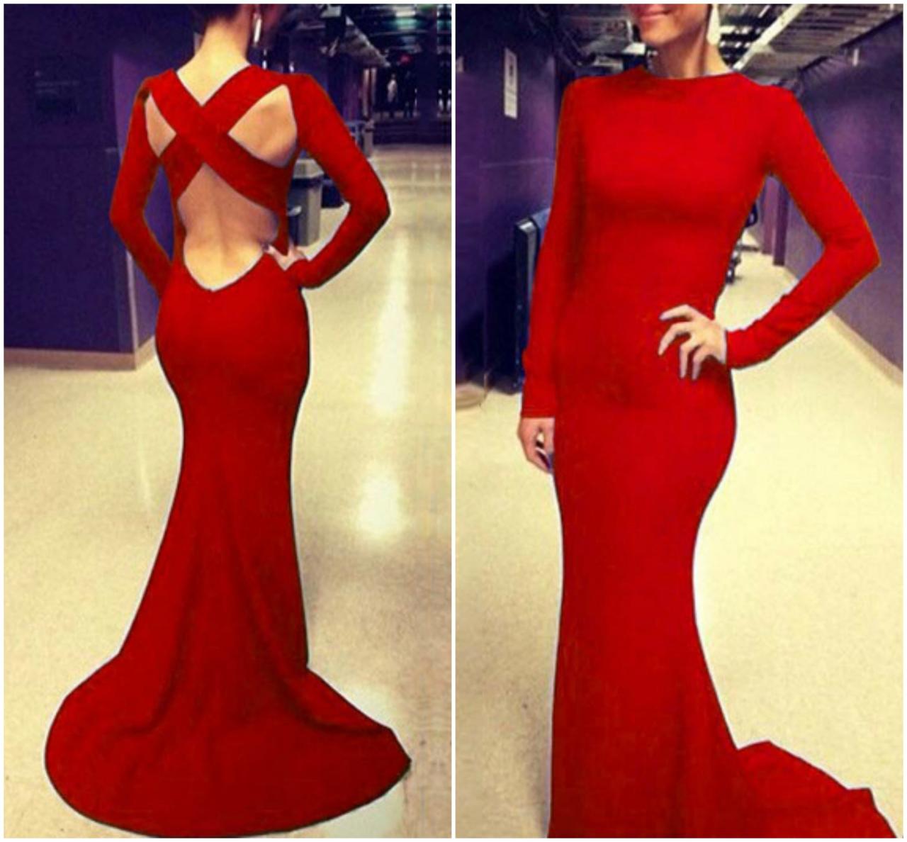 long red mermaid dress