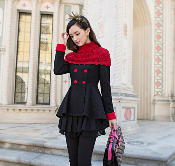 Stylish Pleated Double Breasted Winter Coat In 3 Colors