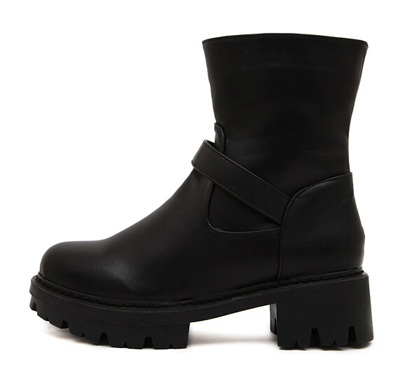 flat black winter boots