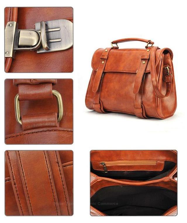 Classy Brown Messenger Bag With Straps on Luulla
