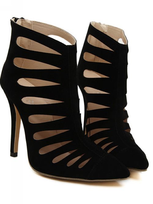 black cut out high heels