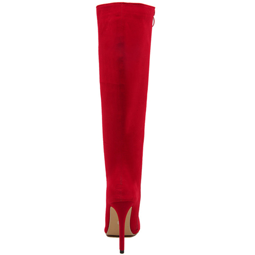 red high heel knee boots