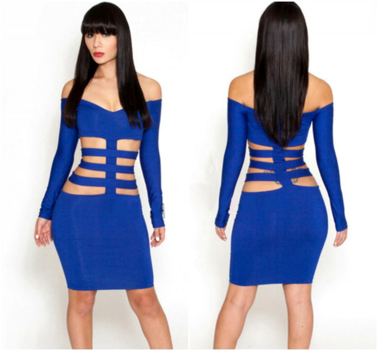 blue bandage dress