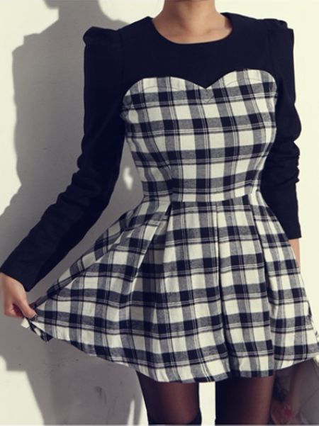 black plaid outfit