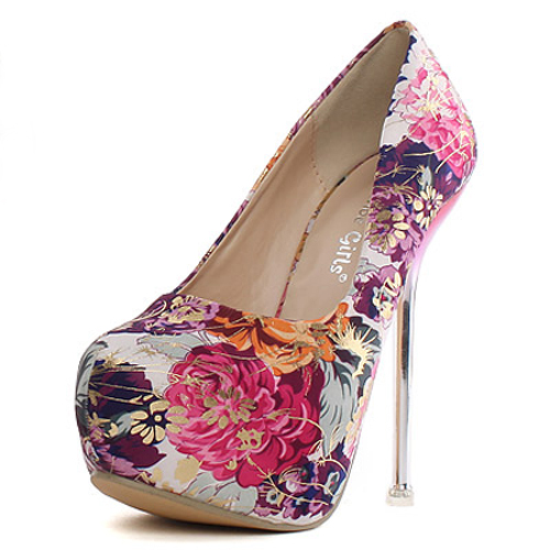 Gorgeous Floral Design High Heels Shoes on Luulla