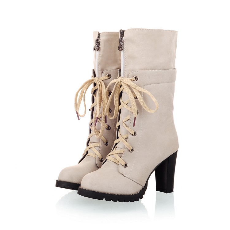 lace up chunky heels