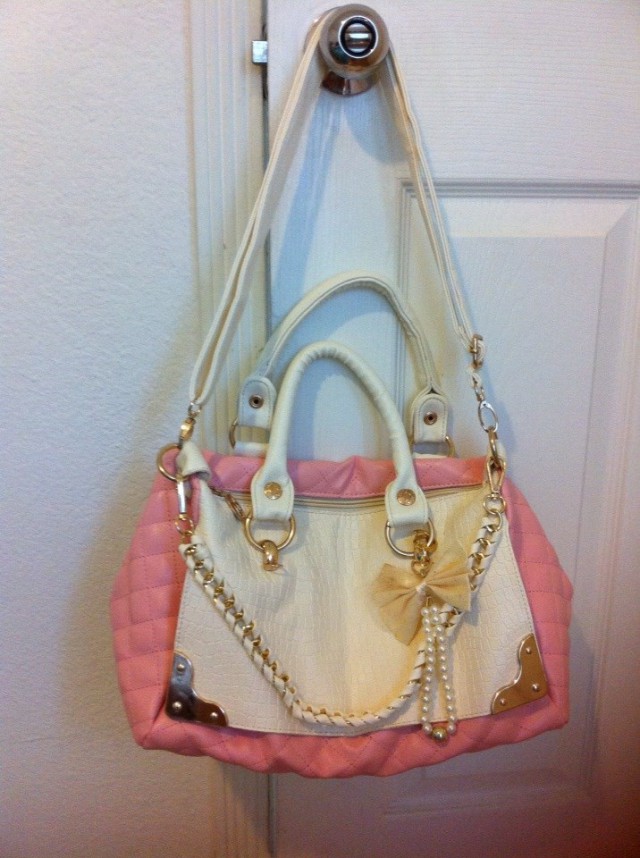 Cute Pink Hand Bag With Bows And Pearls on Luulla