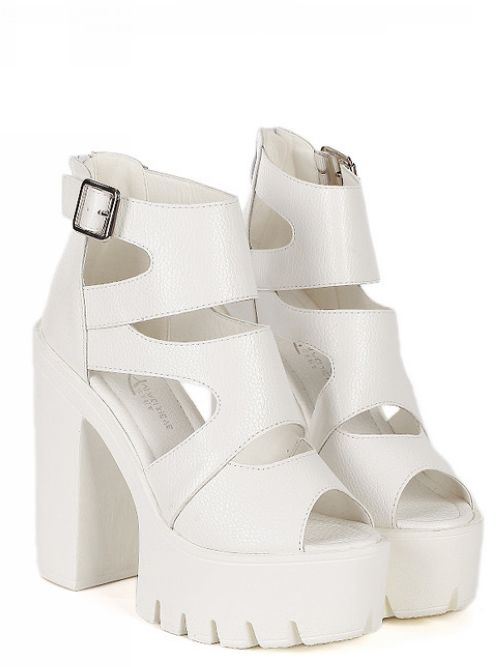 Strappy White Fashion Sandals on Luulla