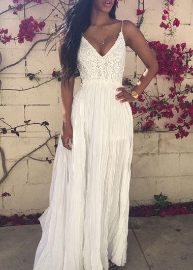 white chiffon maxi dress