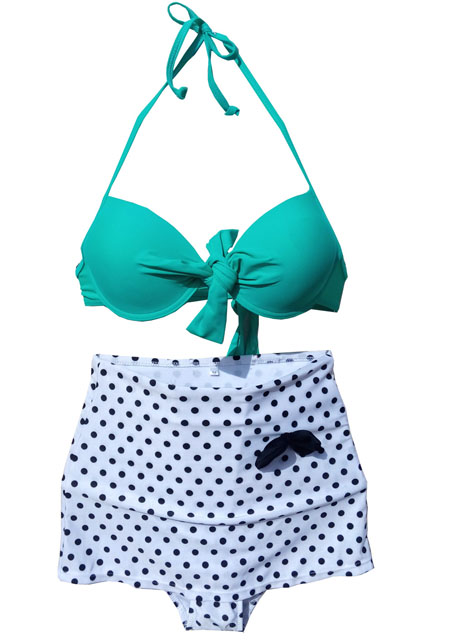Adorable Bow and Polka dots Swimsuit