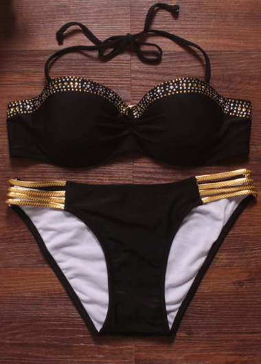 Sexy Black And Gold Swimsuit