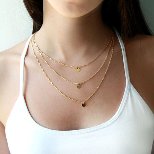 Beautiful Multi Layered Gold Necklace