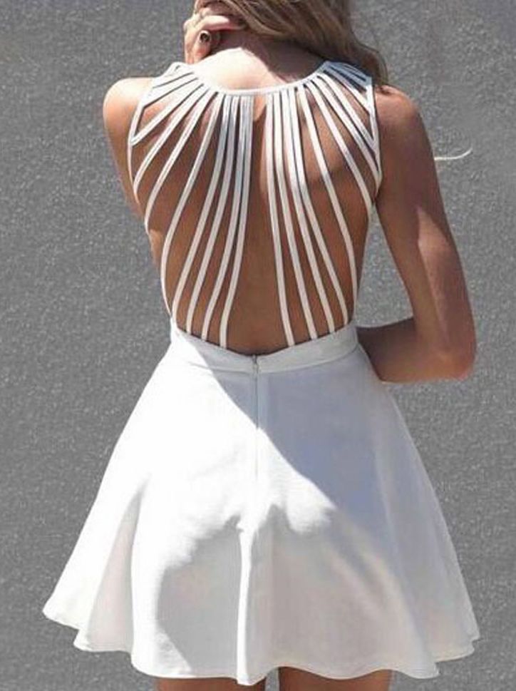 Sexy White Backless Dress