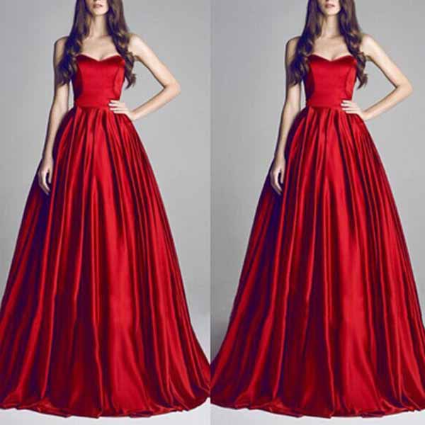 Sexy Red Strapless Long Dress