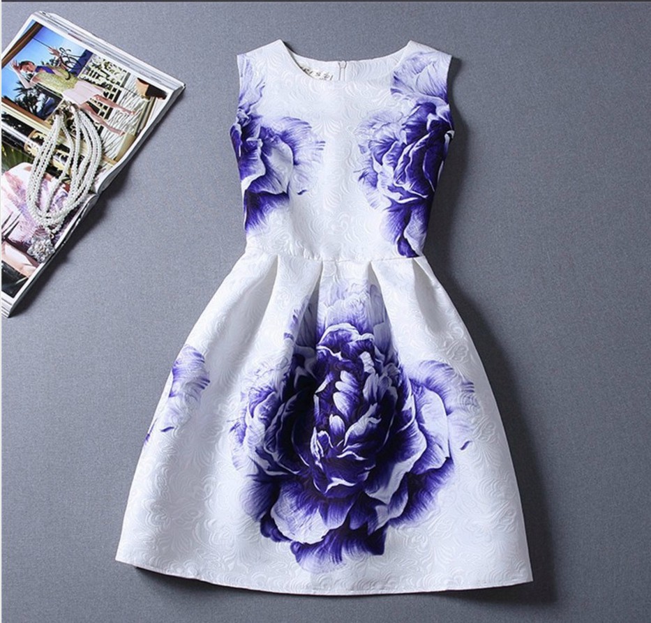 Floral Sleeveless Printed Dresses