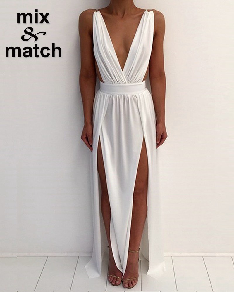 v neck backless