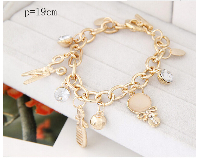 New Arrival Metal Chain Comb Scissor Crystal Multielement Bracelet ...