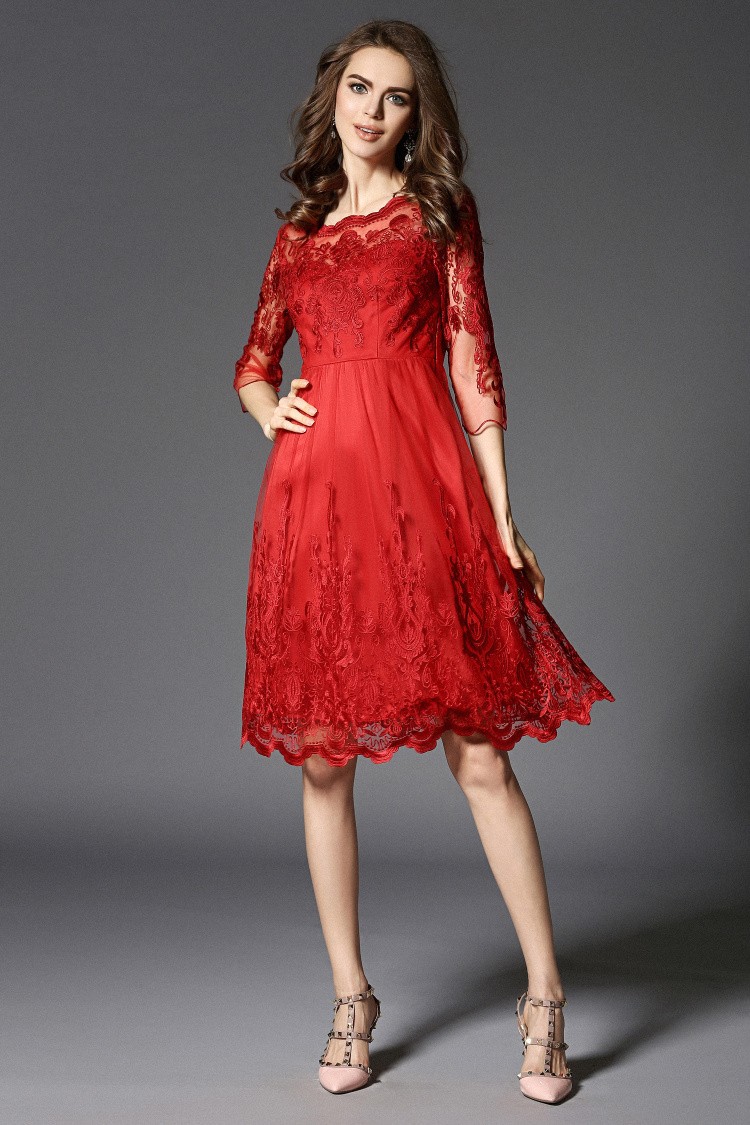 red maxi ball gown