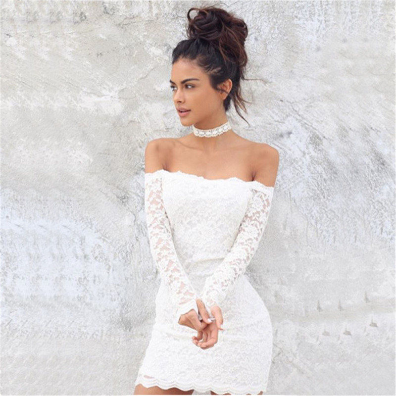 white lace off the shoulder midi dress