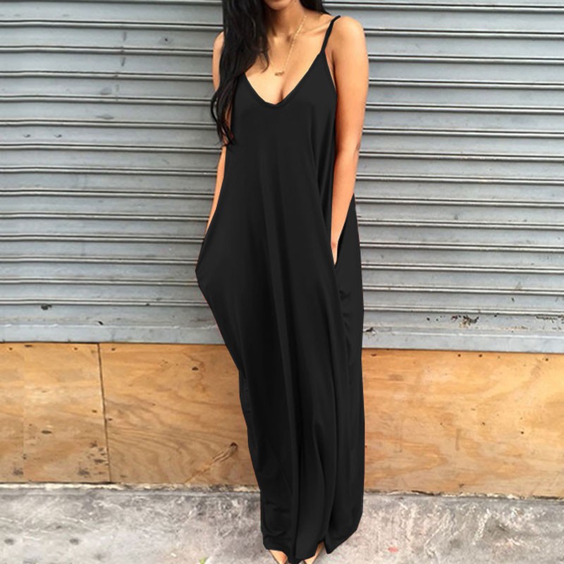 black summer maxi dress