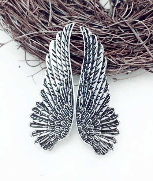 Silver Angel Wing Earrings, Jewelry