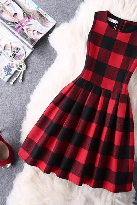 1212093 Red Sleeveless Dress main image 0