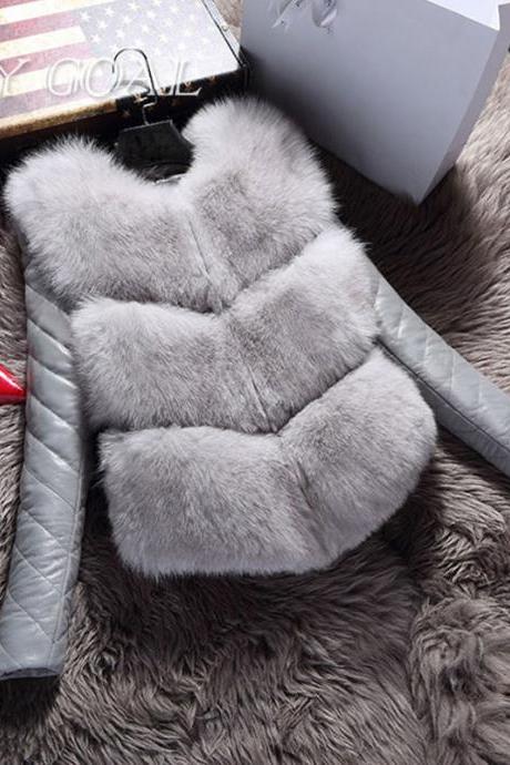 Elegant Faux Fur Warm Winter Coat 