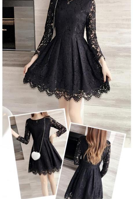 Elegant Long Sleeve Lace Party Dress