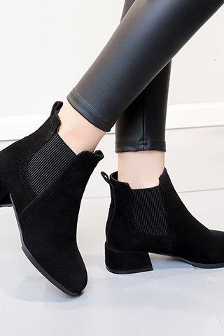 Autumn And Winter Low Heels Chelsea Booties Ankle Boots