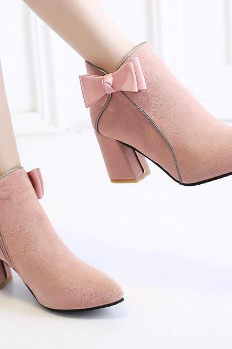 pink pointed toe ankle boots