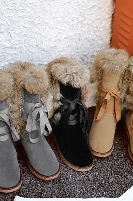 Warmlace Up Faux Fur Tall Winter Boots