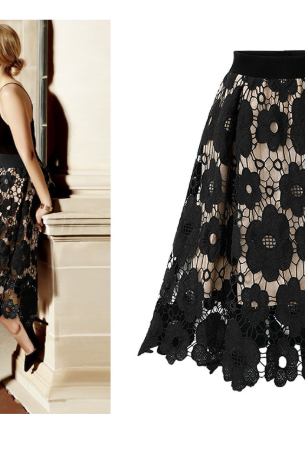 Elegant Lace Floral Midi Skirts