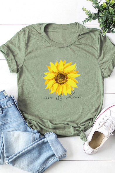 Sun Flower Printed T-shirt