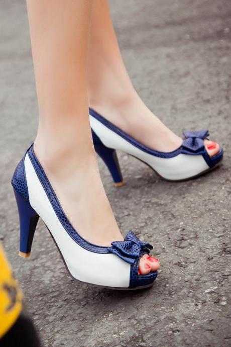 Peep Toe Bow Knot High Heels Fashion Sandals