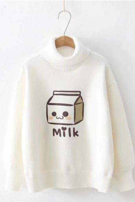 Kawaii Milk Box Pullover Sweater