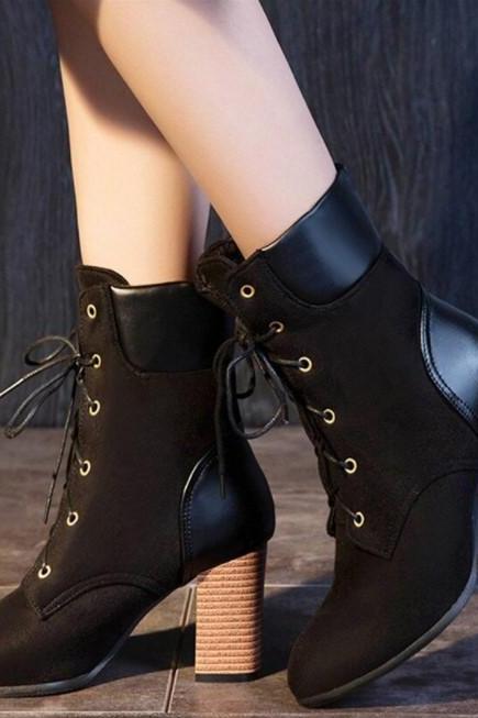Stylish Pointed Toe High Heels Ankle Boots