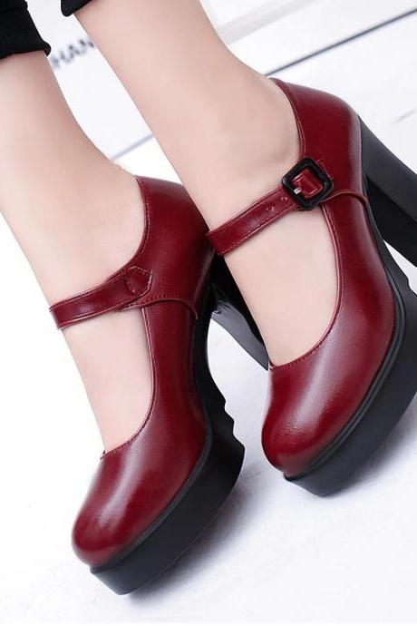 Black and Wine Red Classic High Heels Pumps